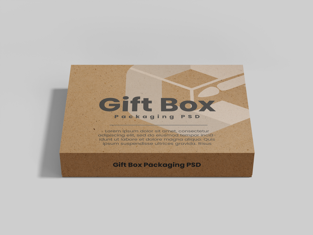 Realistic Open Flat kraft box mockup and packaging gift box design template - Mock up psd