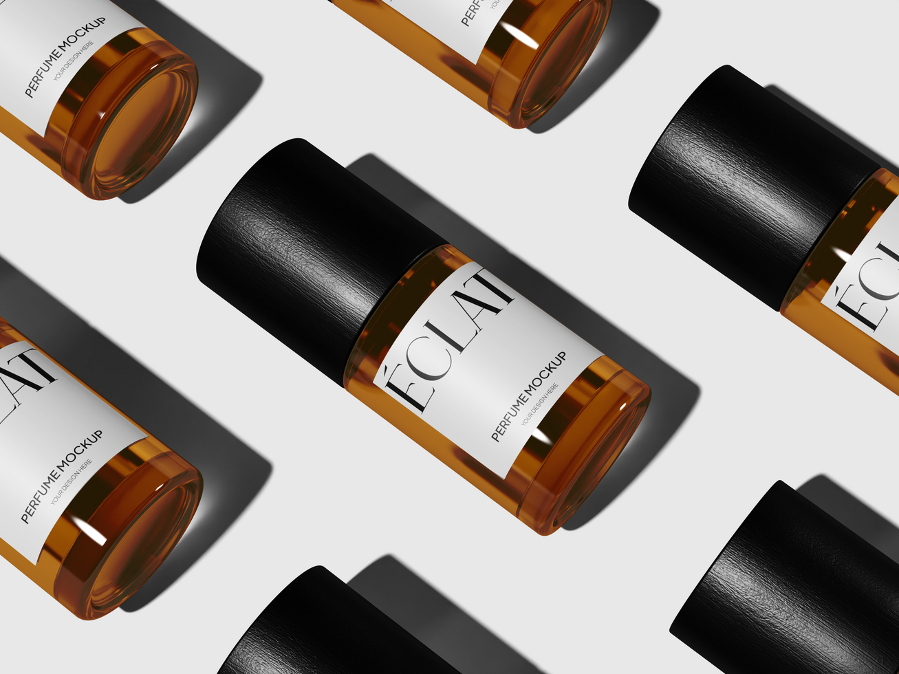 Cylinder Bottle Perfume Mockup psd