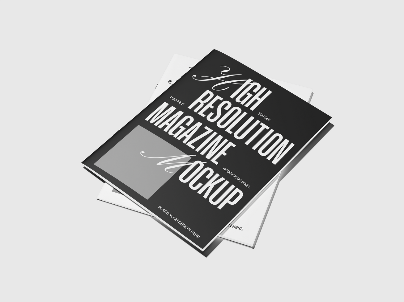 Realistic Magazine Mockup 3D Render psd