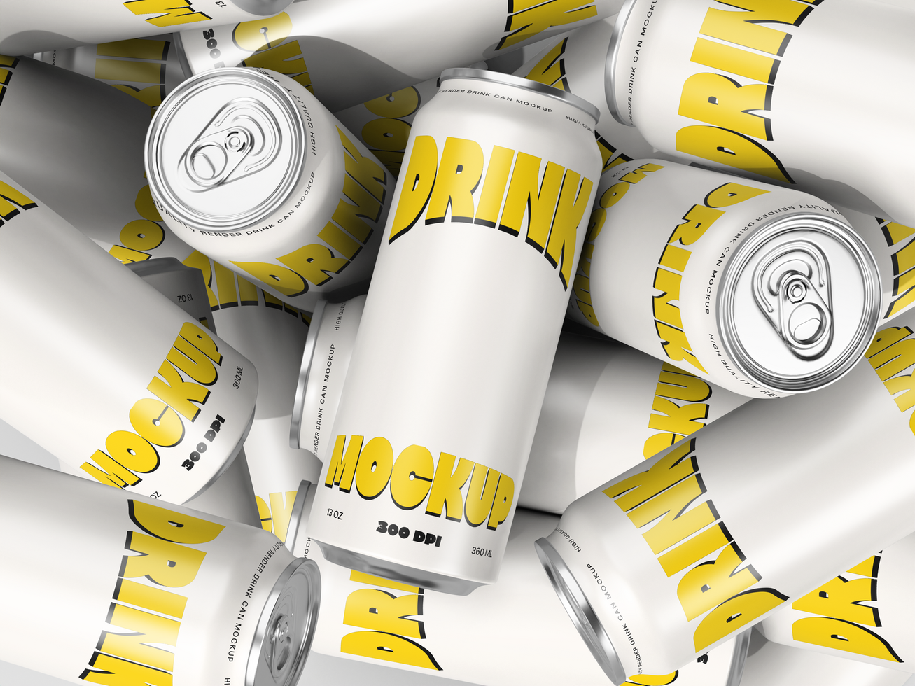 Realistic Drinks Can Mockup 3D Rendering psd