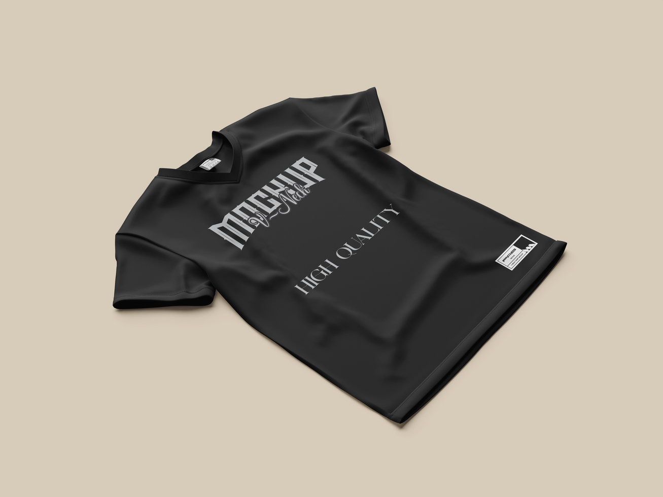 T-Shirt V-Neck 3D Render Mockup psd