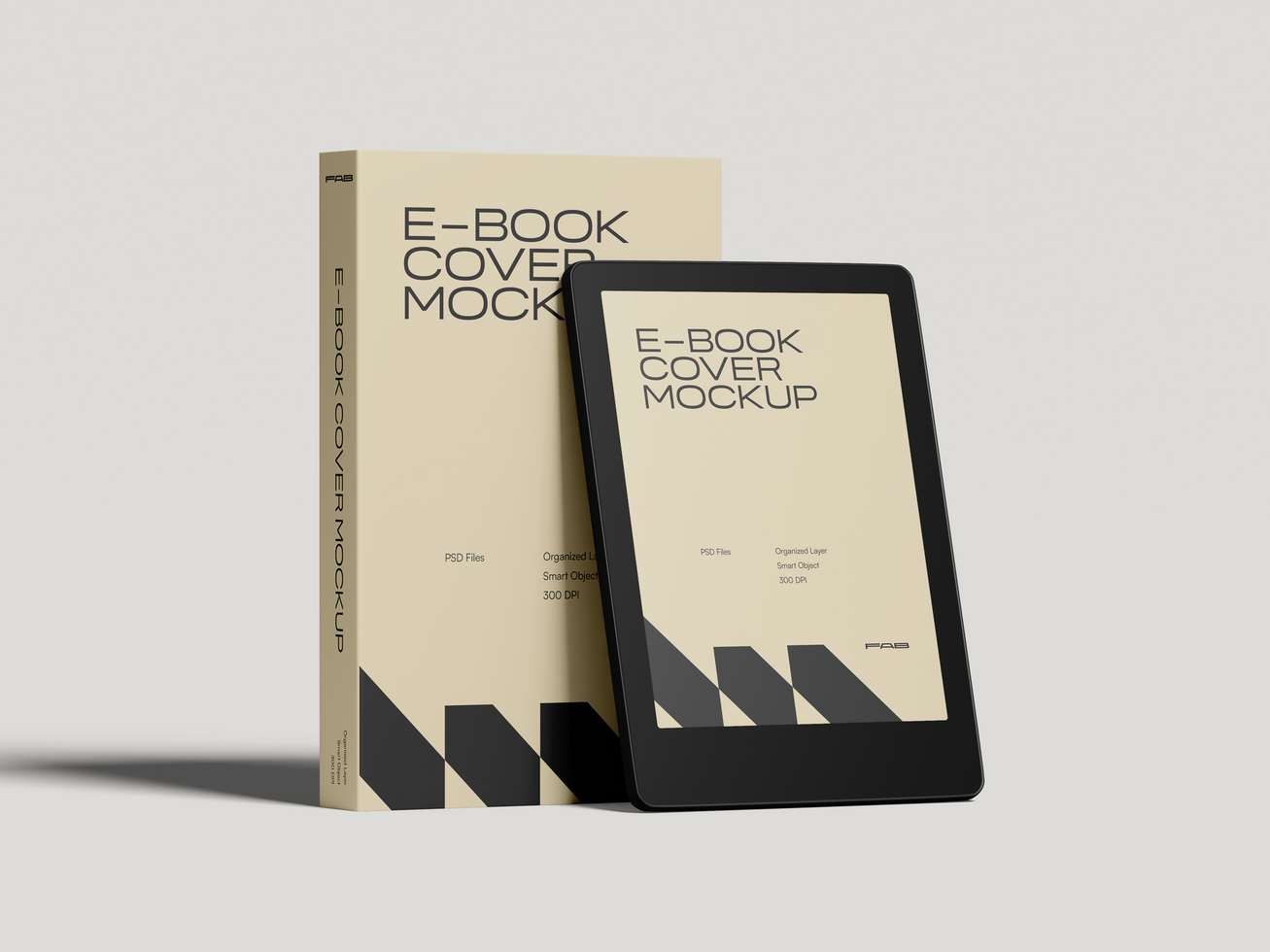 Cover E-Book Reader 3D Mockup psd
