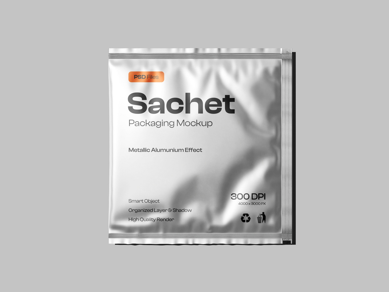 Sachet Packet 3D Render Mockup psd