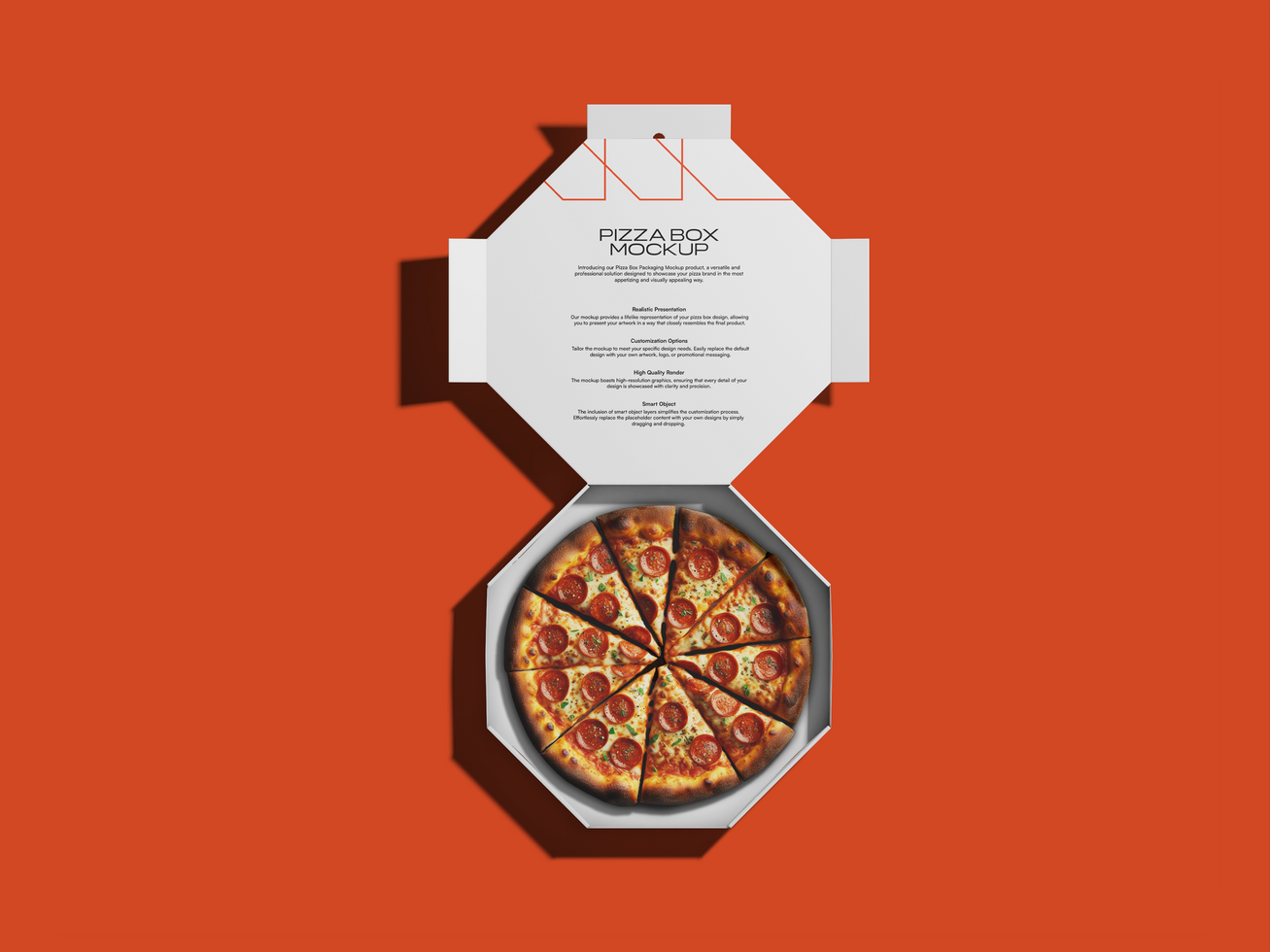 Open Pizza Box Mockup 3D Render psd