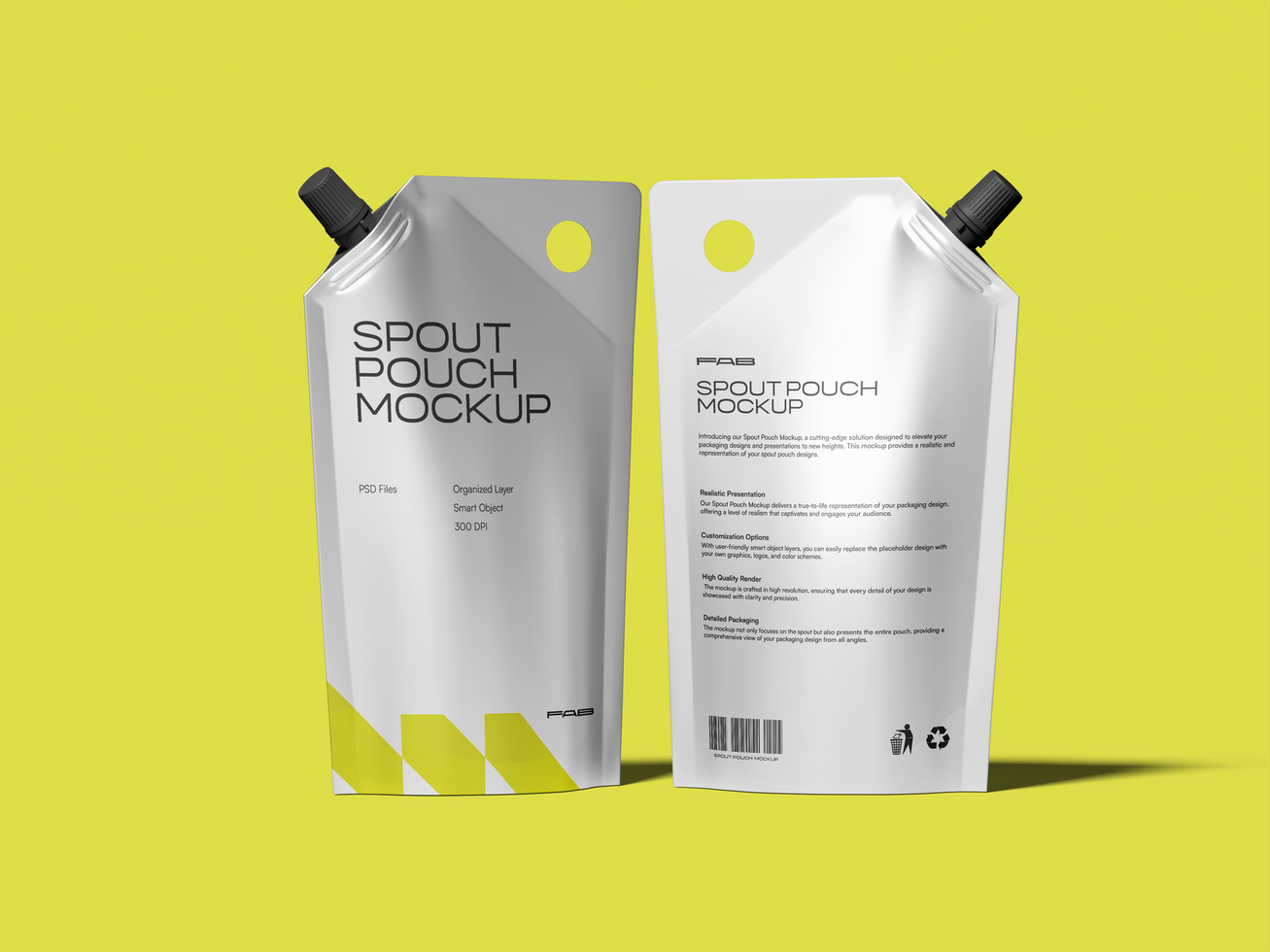 Spout Pouch Packaging Mockup psd