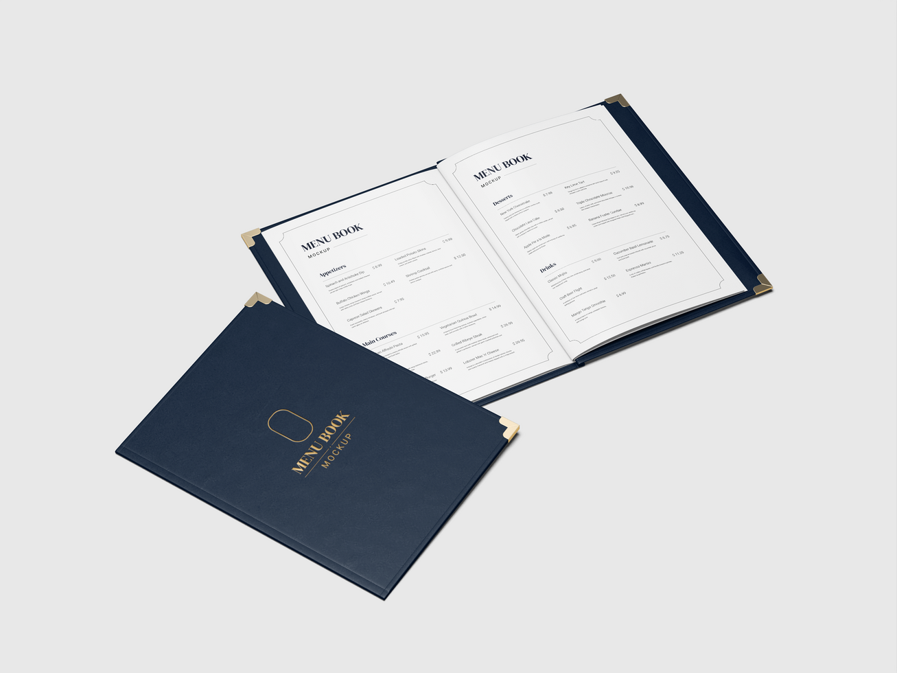 Menu Book Mockup 3D Realistic psd
