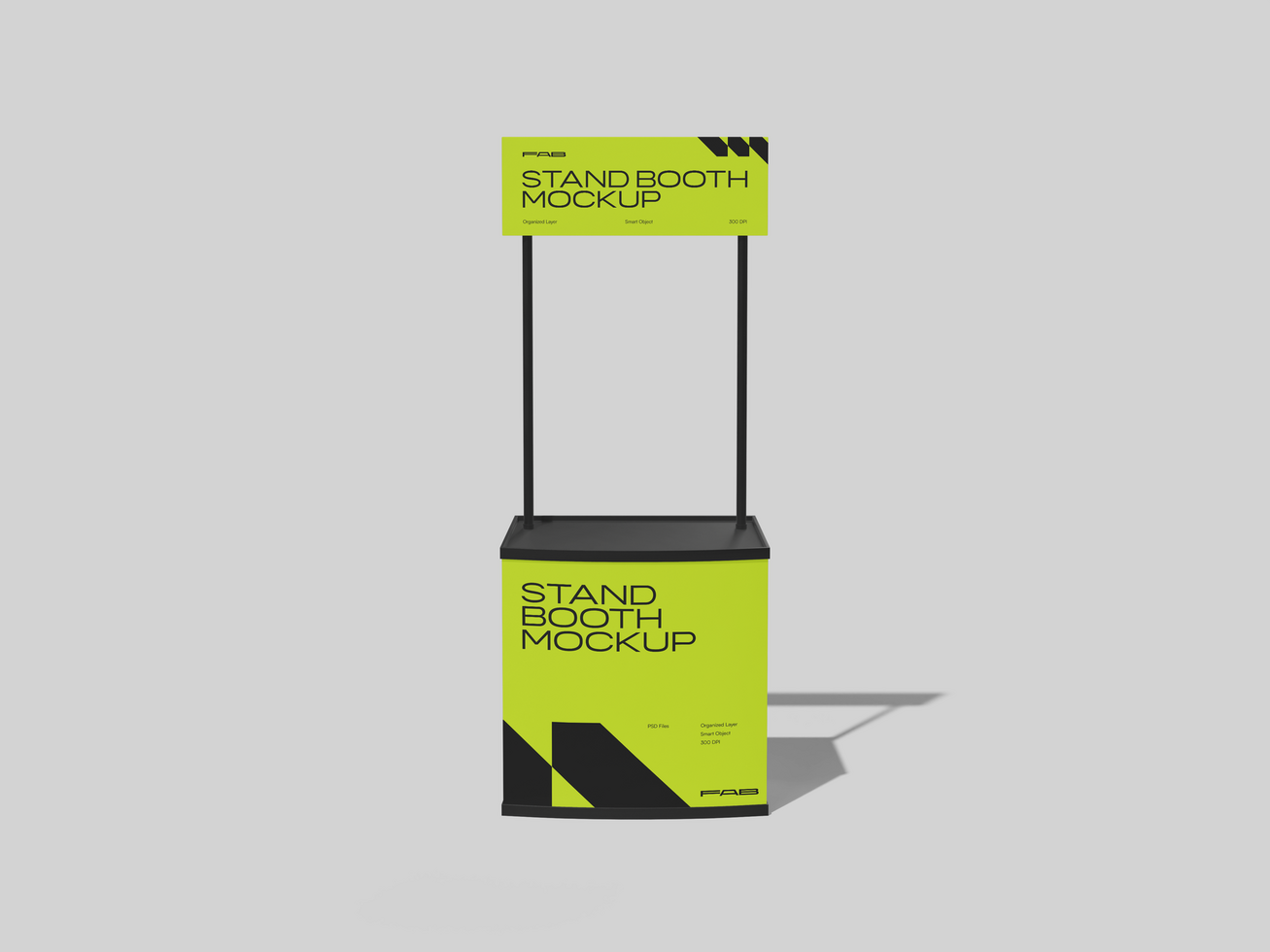 Portable Stand Booth Mockup 3D Render psd