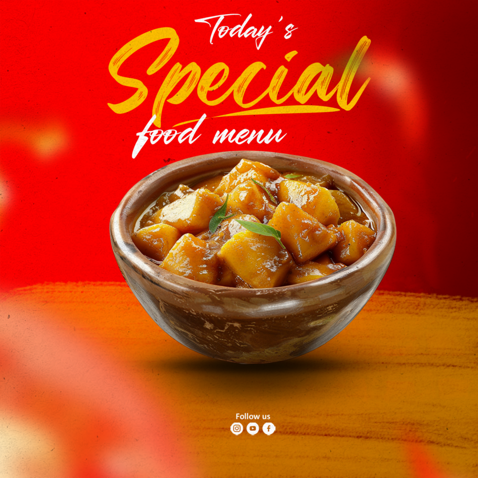 New special food menu social media post and template design psd