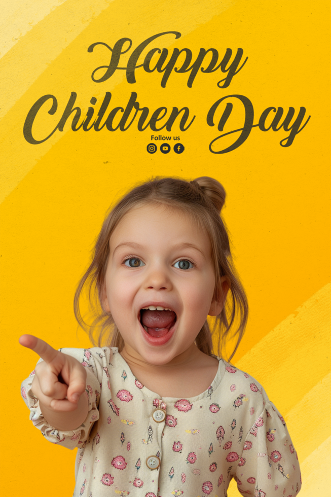 Happy children day social media design template psd