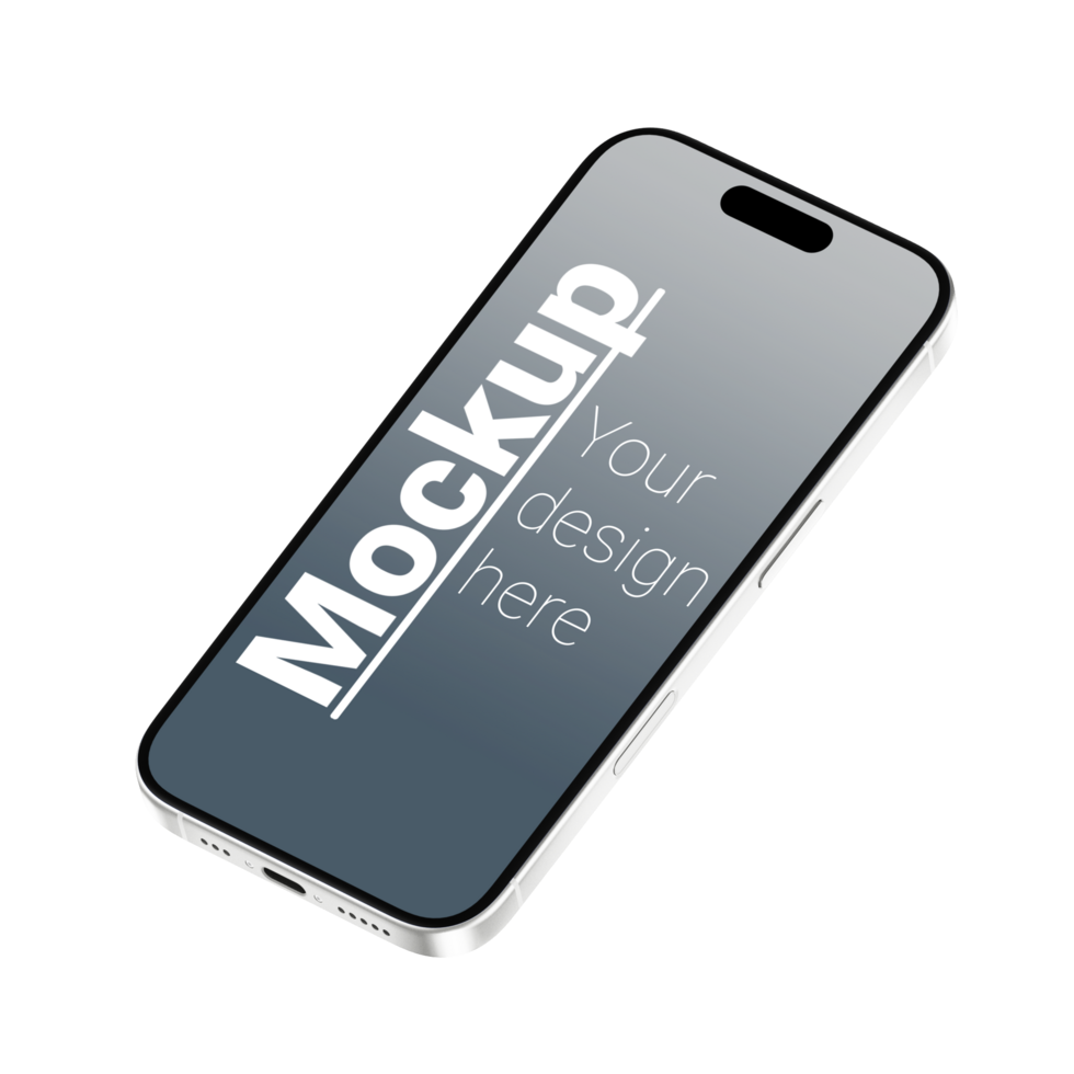 Isometric Smartphone Mockup with Transparent Background psd