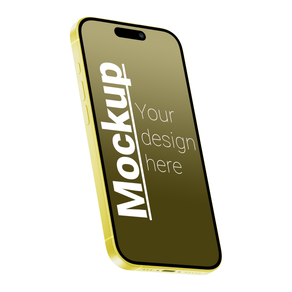 Phone Mockup in Isometry with Transparent Backdrop psd