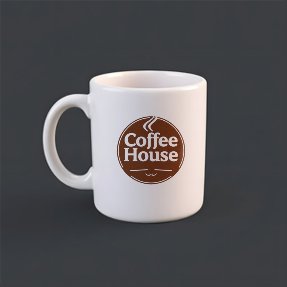 white mug mockup on black background psd