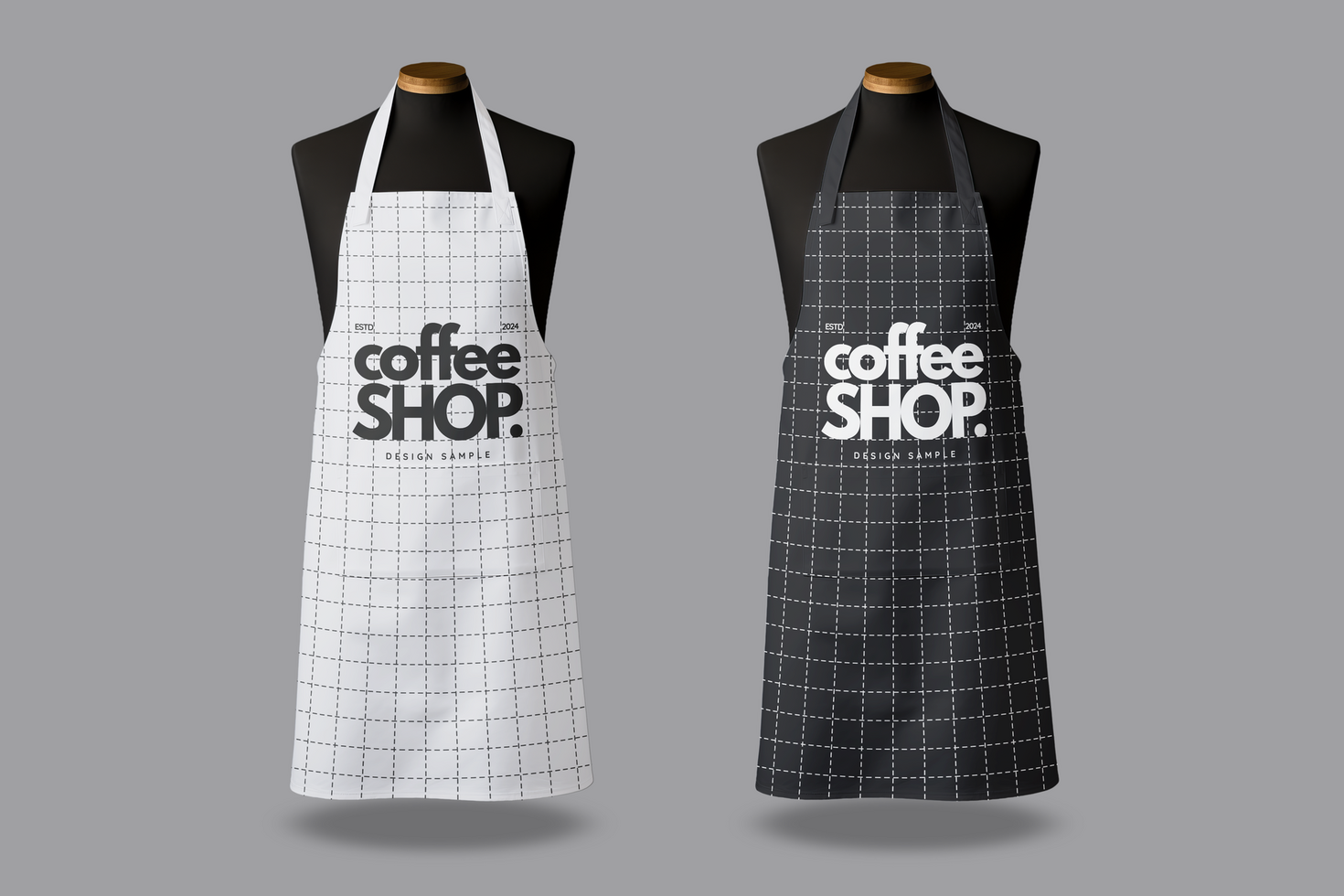 Apron on Mannequin Mockup isolated on gray background psd