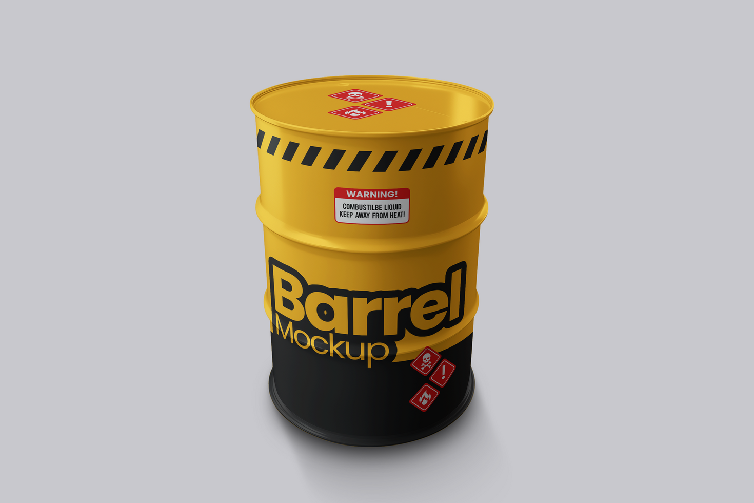 Isolated Barrel Mockup view from above psd
