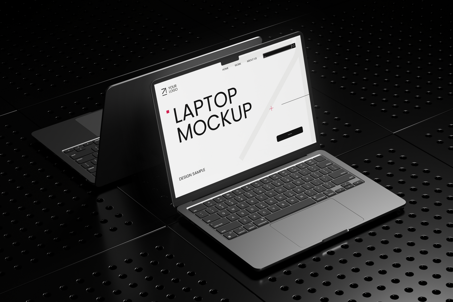 Side View Laptop Device Mockup psd