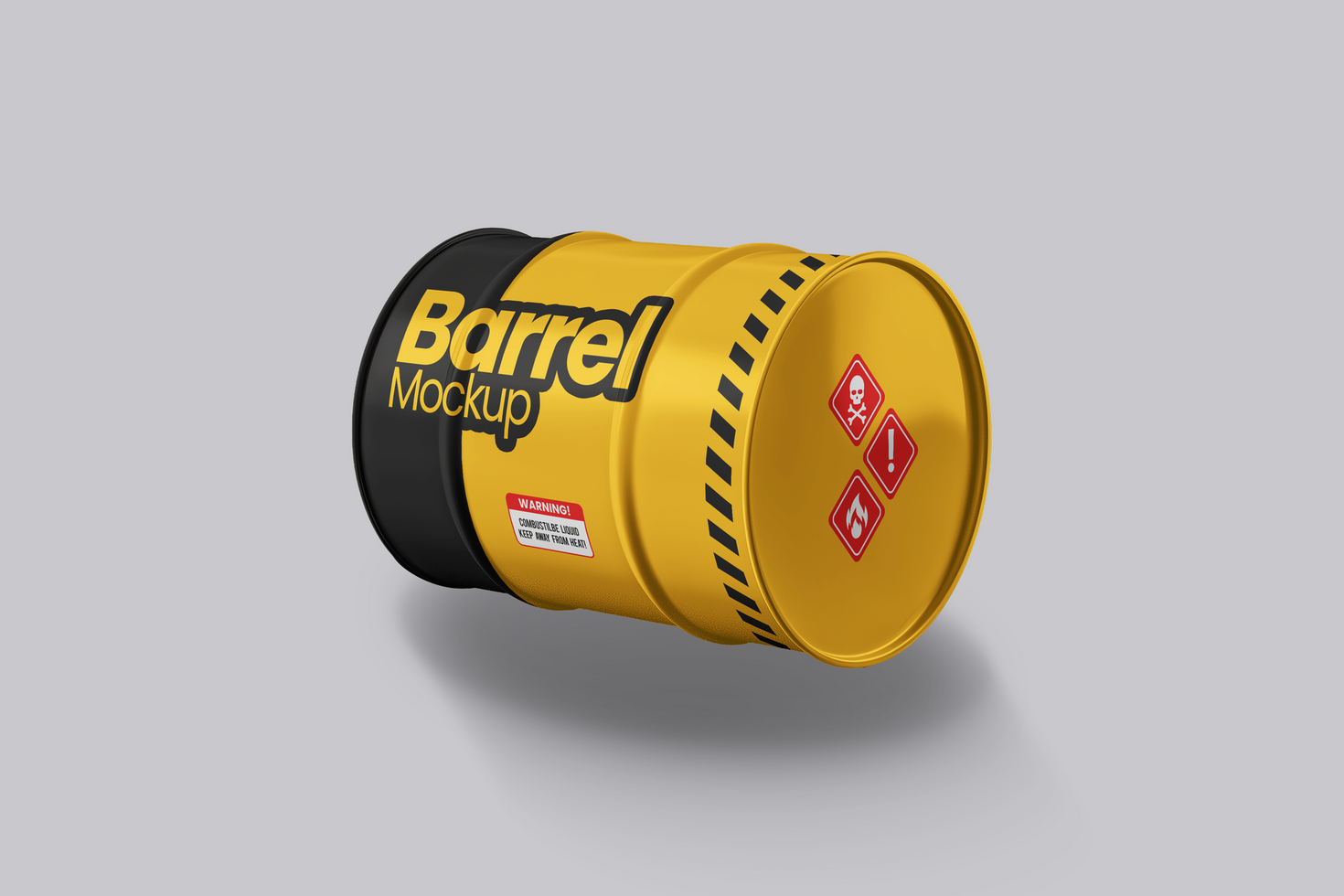 Barrel Mockup laying at Isolated background psd