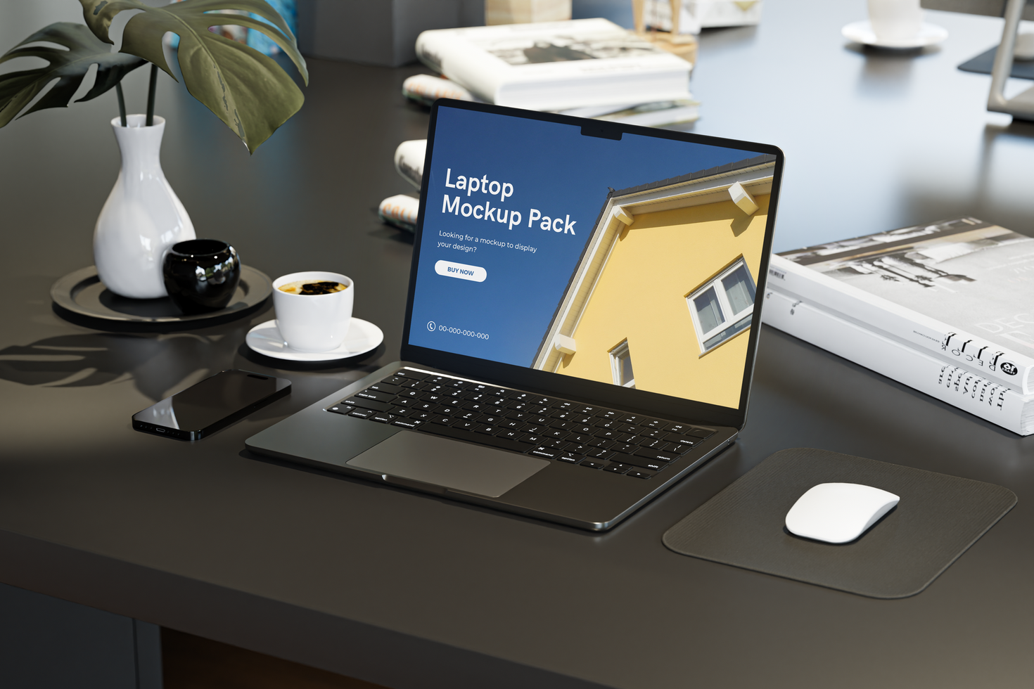 Side View Laptop Device Mockup psd