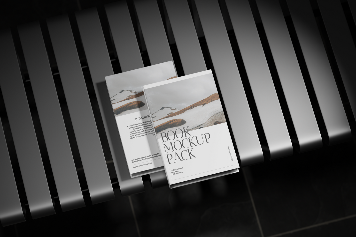 front and back Book Cover Mockup psd
