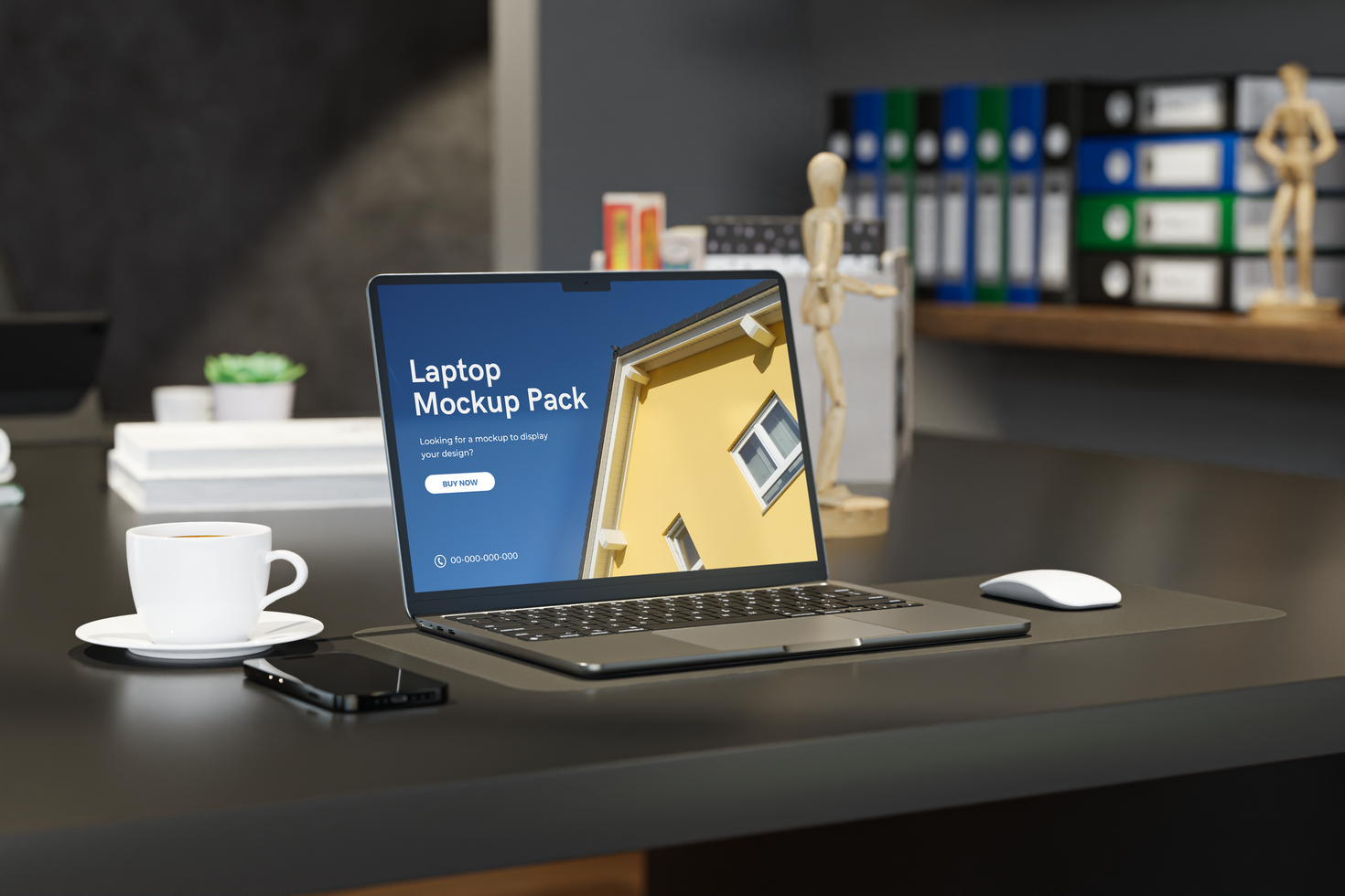 Office Laptop Device Mockup psd