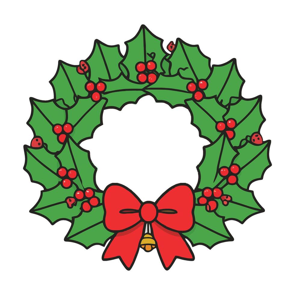 Christmas wreath clip art 2d vector