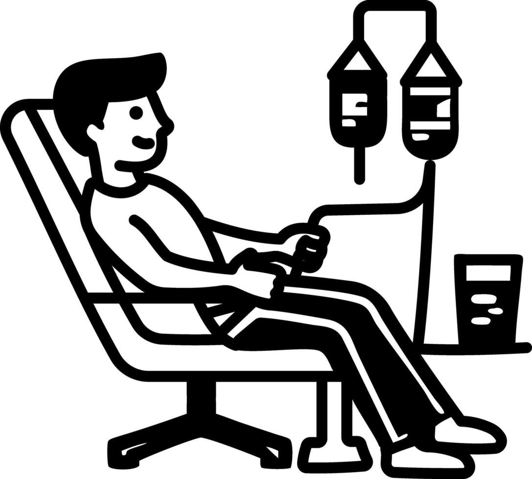 Blood donation icon in doodle style vector