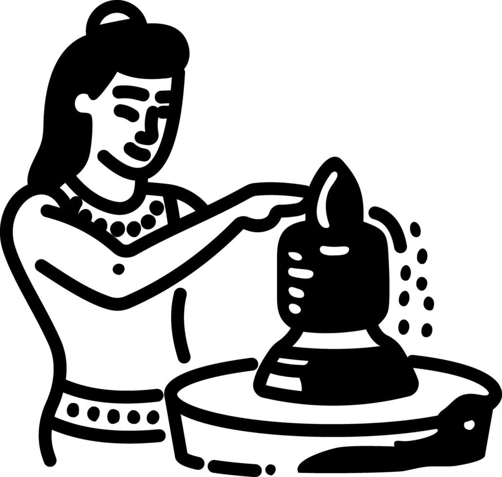 Doodle style icon of hindu worship vector