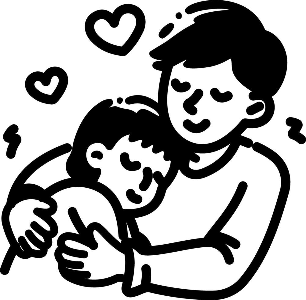 Fatherhood icon in hand drawn style vector