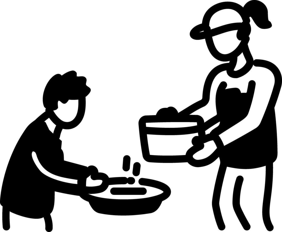 Doodle style icon of food donation vector
