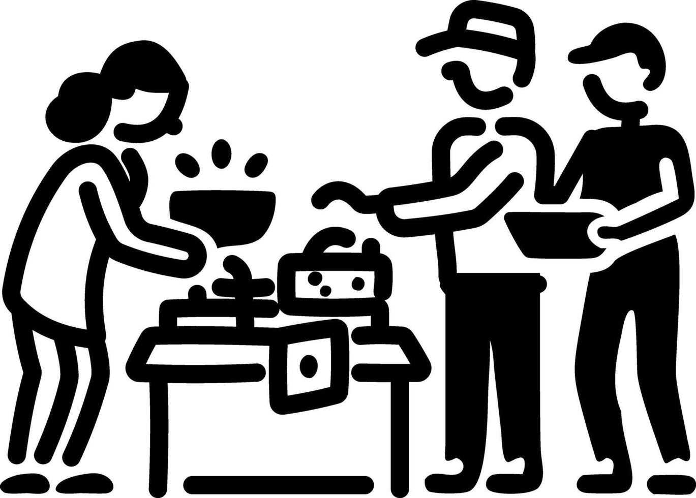 A hand drawn icon of homeless assistance vector