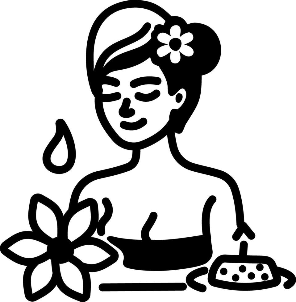 A hand drawn icon of spa therapy vector
