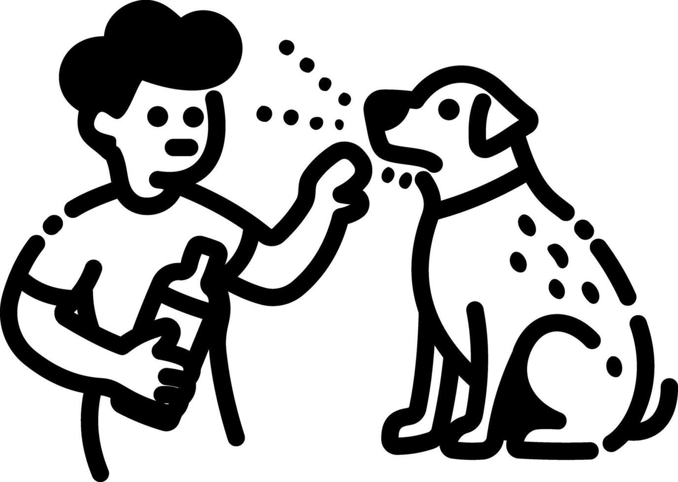Pet owner icon in doodle style vector