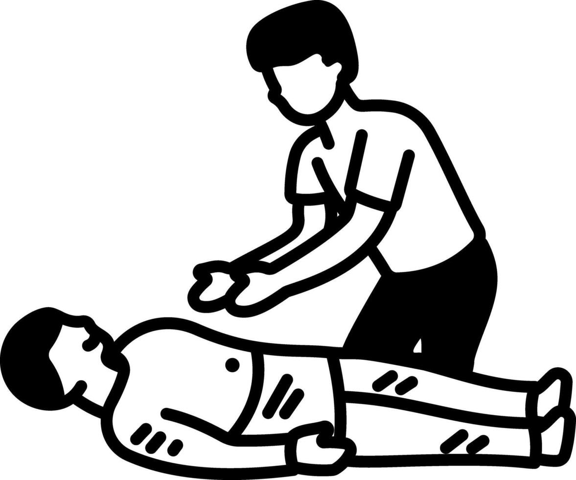 Volunteer emergency help doodle style icon vector