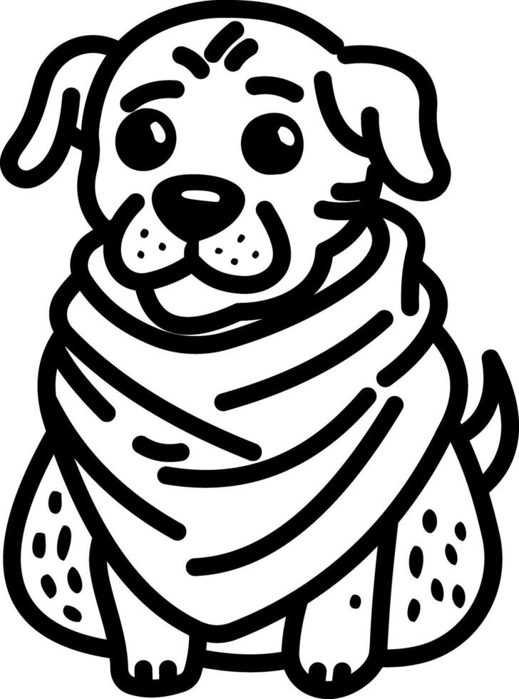 A hand drawn style icon of dog grooming vector