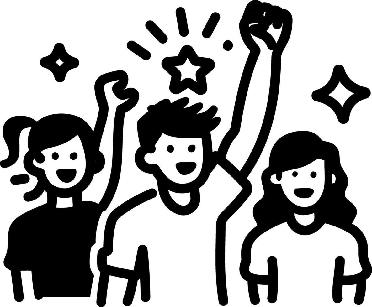 Doodle style icon of youth empowerment vector
