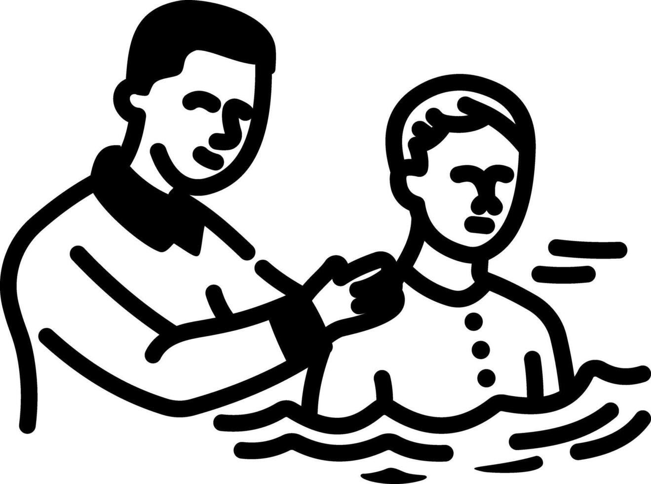 A hand drawn icon of baptism ritual vector