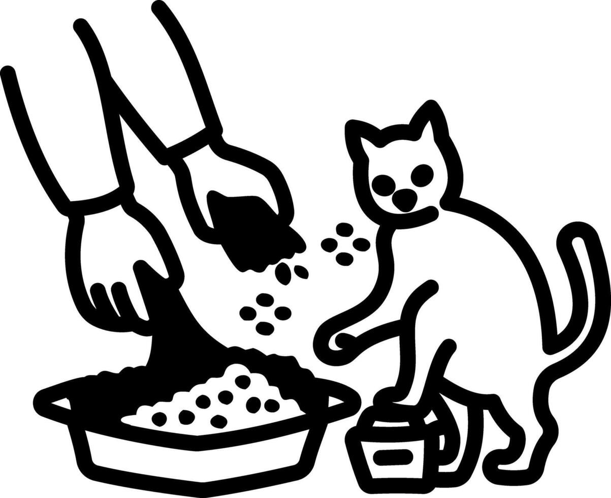 A hand drawn icon of cat litter vector