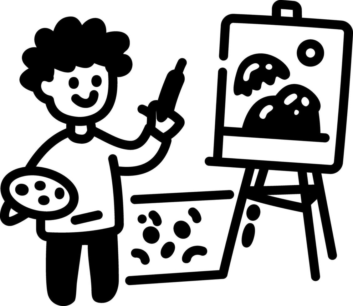 Business training icon in hand drawn style vector