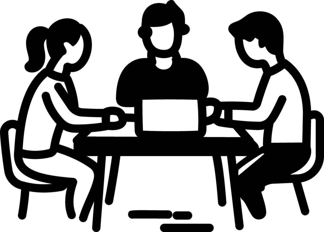 Group study icon in hand drawn style vector