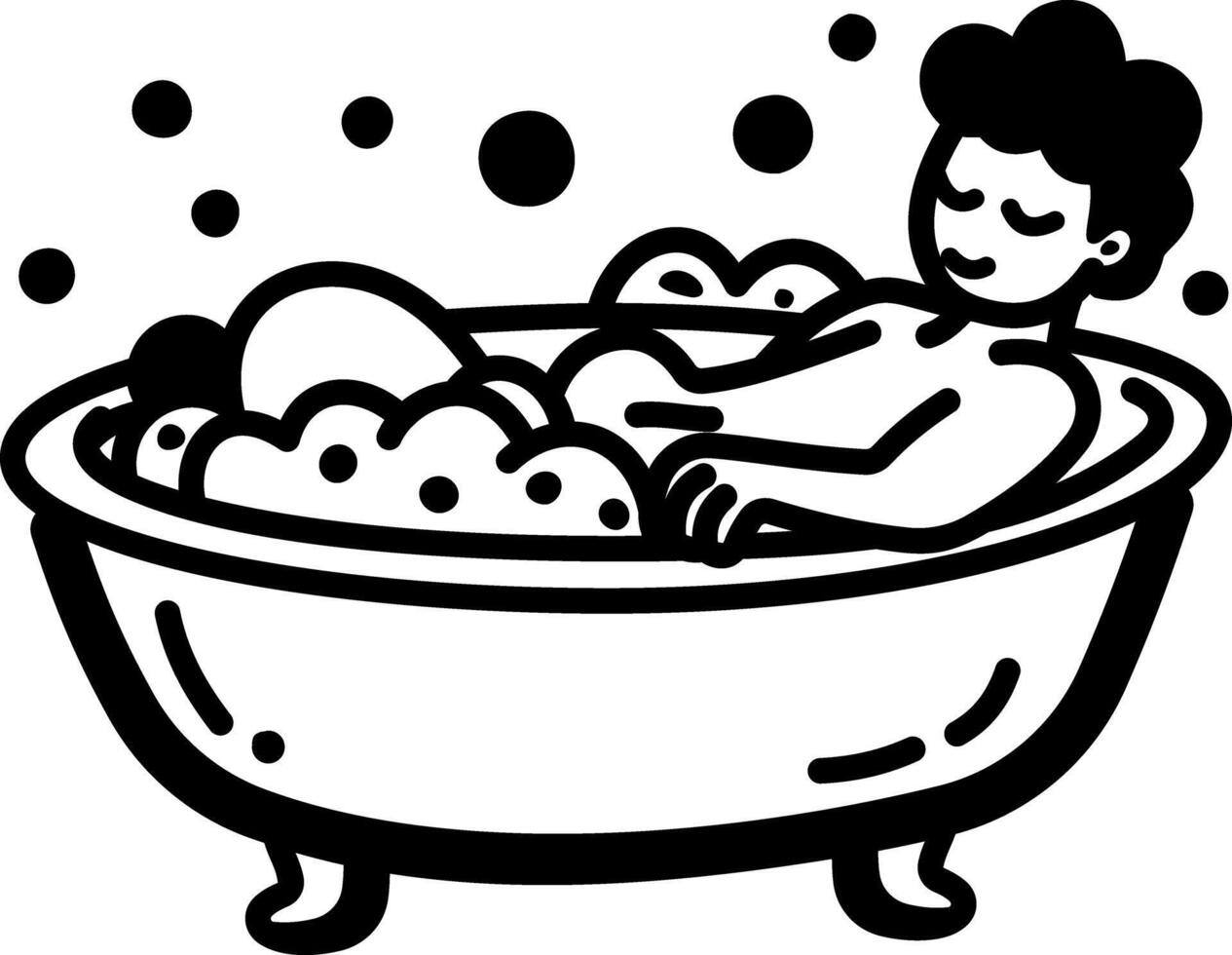 Person bathing icon in doodle style vector