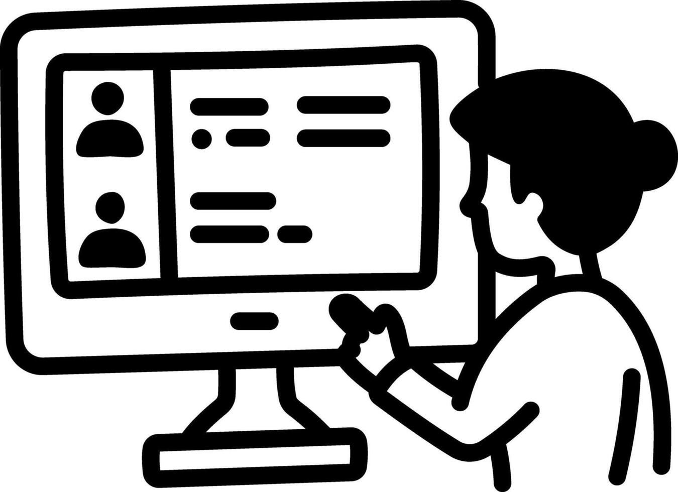 Online portal icon in hand drawn style vector