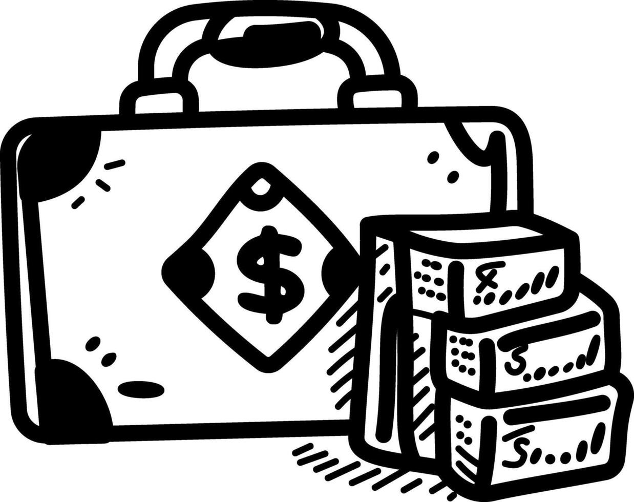 Business icon in hand drawn style vector