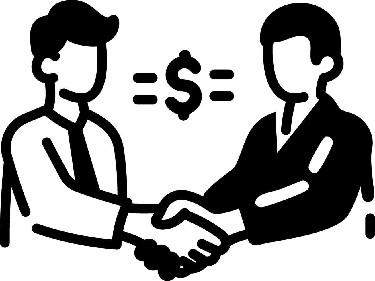 A hand drawn icon of a business deal vector