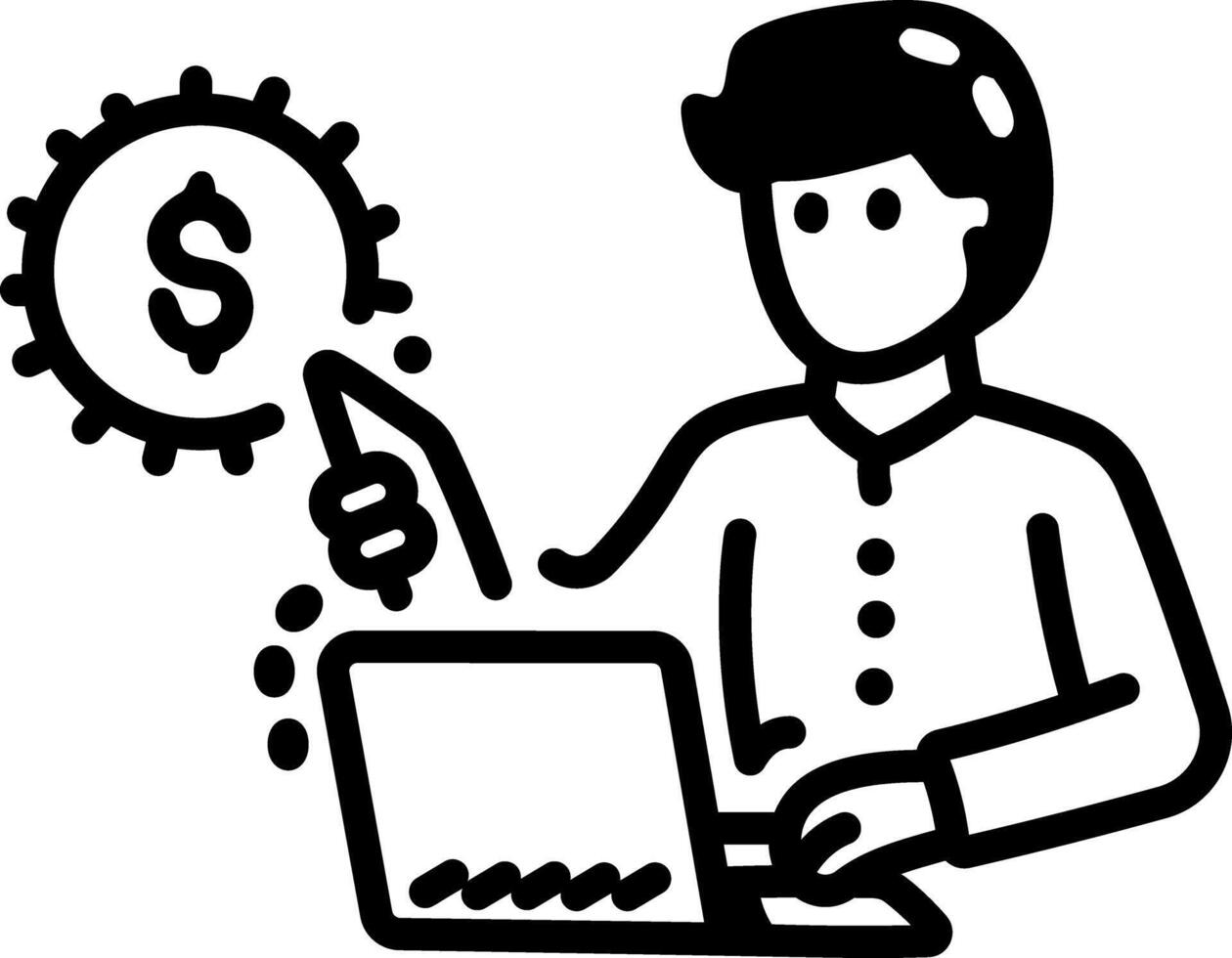 A hand drawn icon of a financier vector