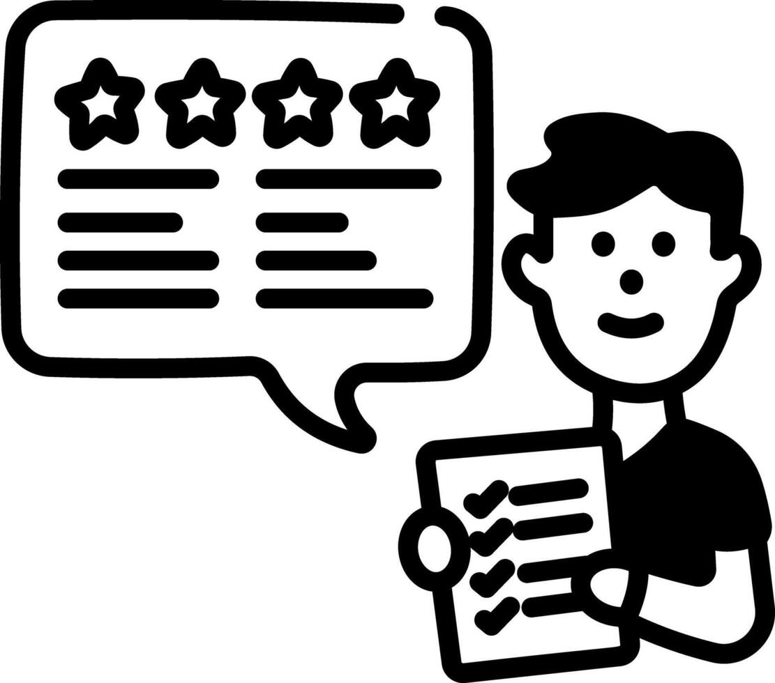 Review icon in hand drawn style vector