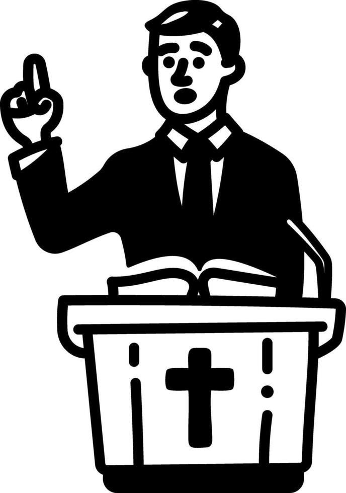 A hand drawn icon of christian pastor vector