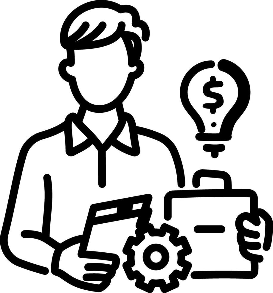 A hand drawn icon of business idea vector