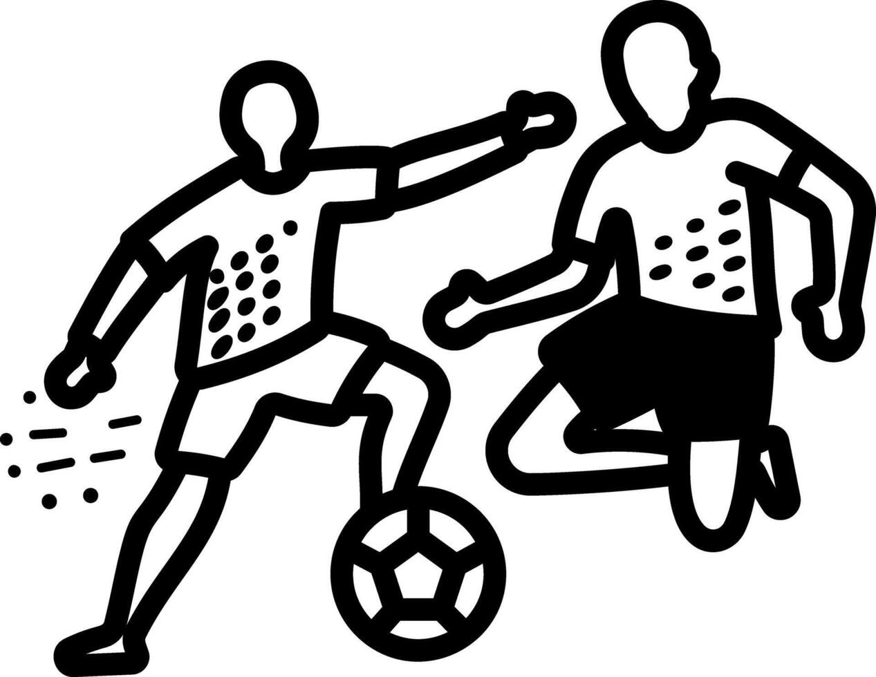 Soccer match icon in hand drawn style vector