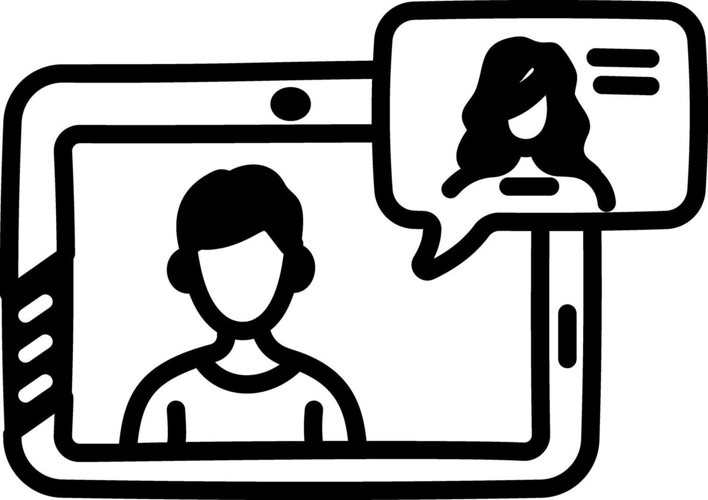 Doodle style icon of online chat service vector
