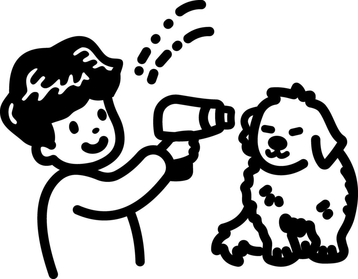 Pet owner icon in doodle style vector