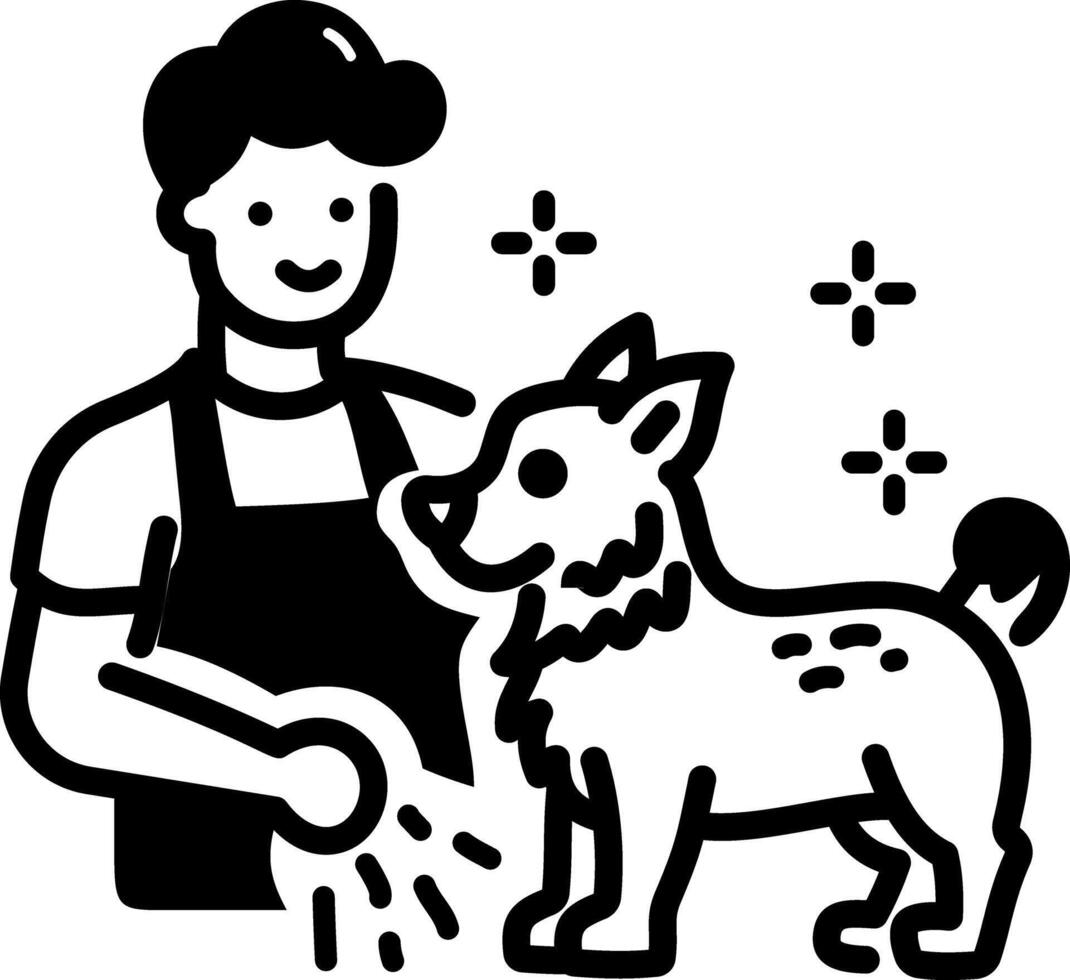 Pet grooming icon in hand drawn style vector